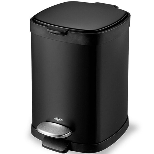 Lixeira Aço Carbono Pedal E Cesto 20 L Frame Preto Brinox 306