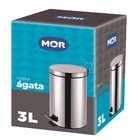 Lixeira Agata em Aço Inox 3 Litros com Tampa e Pedal