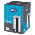 Lixeira Agata em Aço Inox 5 Litros com Tampa e Pedal