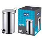 Lixeira Agata em Aço Inox 5 Litros com Tampa e Pedal