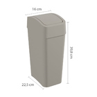 Lixeira Astra Ltb2 Com Tampa Basculante 8l Retangular Argila