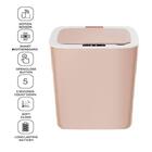 Lixeira Automatica 14 Litros Rosa Cesto Lixo Inteligente Com