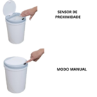 Lixeira Automática Inteligente 12 Litros C/ Sensor Cozinha