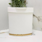 Lixeira Bancada Future Branca Com Dourado  2,5 Litros