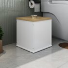 Lixeira Banheiro Cesto Cozinha Luxo Mdf - Fabribam Branco/car