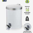 Lixeira Banheiro Pedal 5 Litros Plástico Cesto De Lixo Escrit