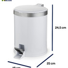 Lixeira Banheiro Pedal 5 Litros Plástico Cesto De Lixo Escrit