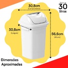Lixeira Basculante 30l Plástico Branco Plasvale