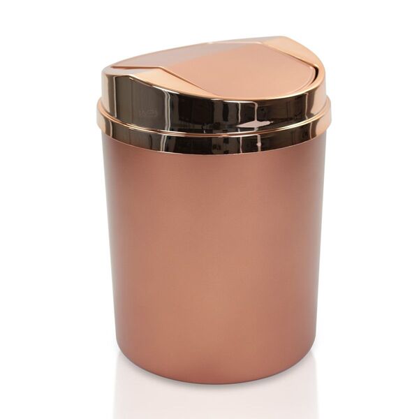 Lixeira Basculante 5 Litros Cobre Rosé Gold Fosco Luxo Cozinh