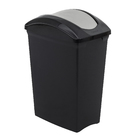 Lixeira Basculante Plástico Preto Slim 70L Sanremo