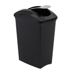 Lixeira Basculante Plástico Preto Slim 70L Sanremo