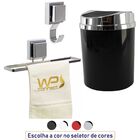 Lixeira Basculante Toalheiro 25cm Gancho Multiuso Fixação Ven