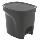 Lixeira Basic Compact Em Polipropileno Preto Com Haste Em Aco