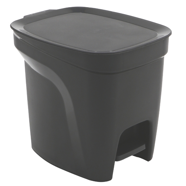 Lixeira Basic Compact Em Polipropileno Preto Com Haste Em Aco