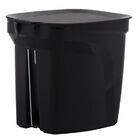 Lixeira Basic Compact Em Polipropileno Preto Com Haste Em Aco