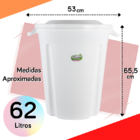 Lixeira Branca 62 Litros Plasvale