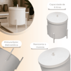 Lixeira Branca Cesto Banheiro 6 Litros Alumínio Suspensa Cozi