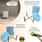 Lixeira Branca Com Detalhes Em Dourado 6 Litros Alumínio Susp