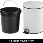 Lixeira Branca Inox 3 Litros Pedal Cesto Lixo Removivel Banhe