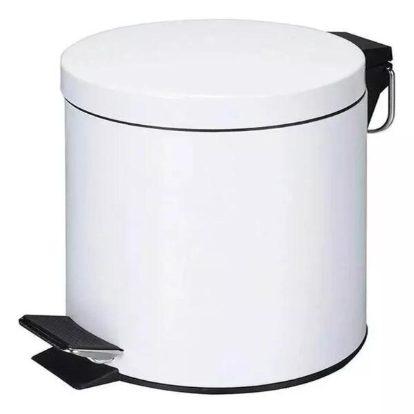 Lixeira Branca Inox 3 Litros Pedal Cesto Lixo Removivel Banhe