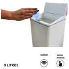 Lixeira C/ Sensor 9l Automática Inteligente Cozinha Banheiro