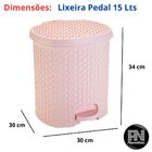 Lixeira Cesto 15 Litros Com Pedal E Tampa Banheiro Promoção!