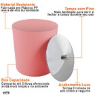Lixeira Cesto 5 Litros Com Tampa E Puxador Cromado Cozinha Ba