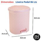 Lixeira Cesto 6 Lts. Rattan Tampa E Pedal Banheiro Cor Rosa