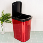 Lixeira Cesto 9 Litros Com Tampa Click Label Vermelha Metaliz