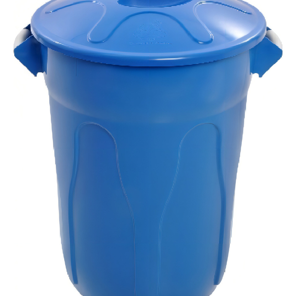 Lixeira Cesto Balde Com Tampa 100 Litros Azul Jsn