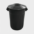 Lixeira Cesto Balde Com Tampa 100 Litros Preta Jsn