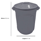 Lixeira Cesto Balde Com Tampa 60 Litros Cinza Jsn