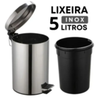 Lixeira Cesto De Lixo Inox C/ Pedal Lavabo Escritorio 5lts Ci