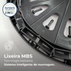 Lixeira Cinza Madeira Plástica 100 Litros - Tampa Azul MBS