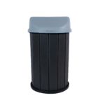 Lixeira Cinza Madeira Plástica 100 Litros - Tampa Cinza MBS