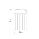 Lixeira Cinza Madeira Plástica 100 Litros - Tampa Preta MBS