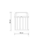 Lixeira Cinza Madeira Plástica 75 Litros - Tampa Amarela MBS