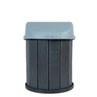Lixeira Cinza Madeira Plástica 75 Litros - Tampa Cinza MBS