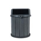 Lixeira Cinza Madeira Plástica 75 Litros - Tampa Preta MBS