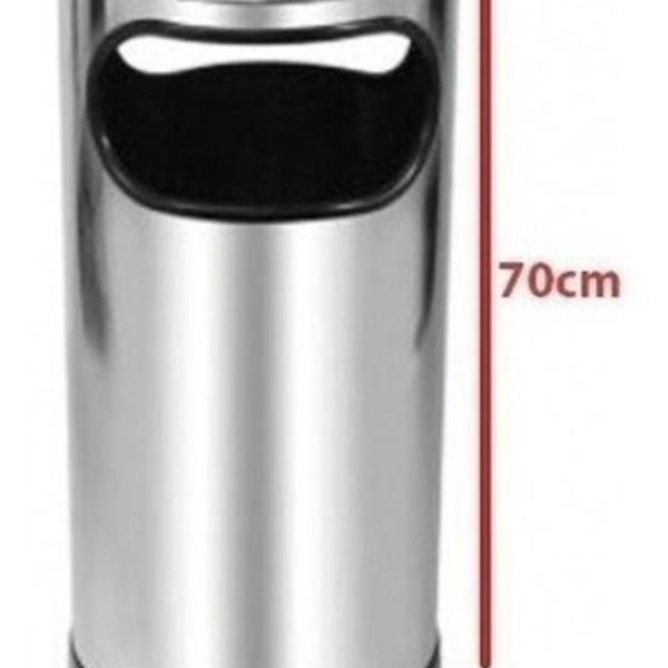 Lixeira Com Cinzeiro Para Área De Fumante/fumódromo- Inox Inox