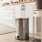 Lixeira Com Pedal 5 Litros Inox Com Acabamento Polido E Balde