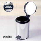 Lixeira Com Pedal 5 Litros Inox Com Acabamento Polido E Balde