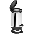 Lixeira Com Pedal Aço Inox Com Tampa Polipropileno Preto 6 Li