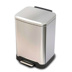 Lixeira Com Pedal Aço Inox Escovado 50 Litros Com Balde - Wes