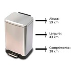 Lixeira Com Pedal Aço Inox Escovado 50 Litros Com Balde - Wes