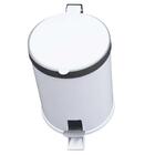 Lixeira Com Pedal Branca Com Aro Prata - 12 Litros