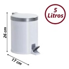 Lixeira Com Pedal Cesto Lixo Banheiro 5l Cozinha Escritório B
