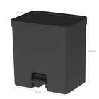 Lixeira Com Pedal E Aro Interno 20 Litros Ou Trium Preto Fosco