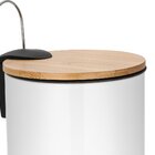Lixeira Com Pedal E Tampa De Bambu Com Amortecedor Round - Jo