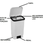 Lixeira Com Pedal E Tampa E Haste Metálica - 50 Litros